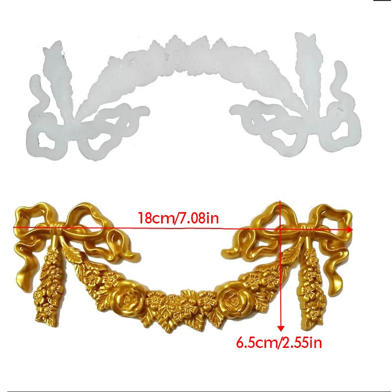 European Style Wall Decor Flower Frame Carving Crafts Wardrobe Wine Cabinet Decals Window Furniture Sliding Door Decor
