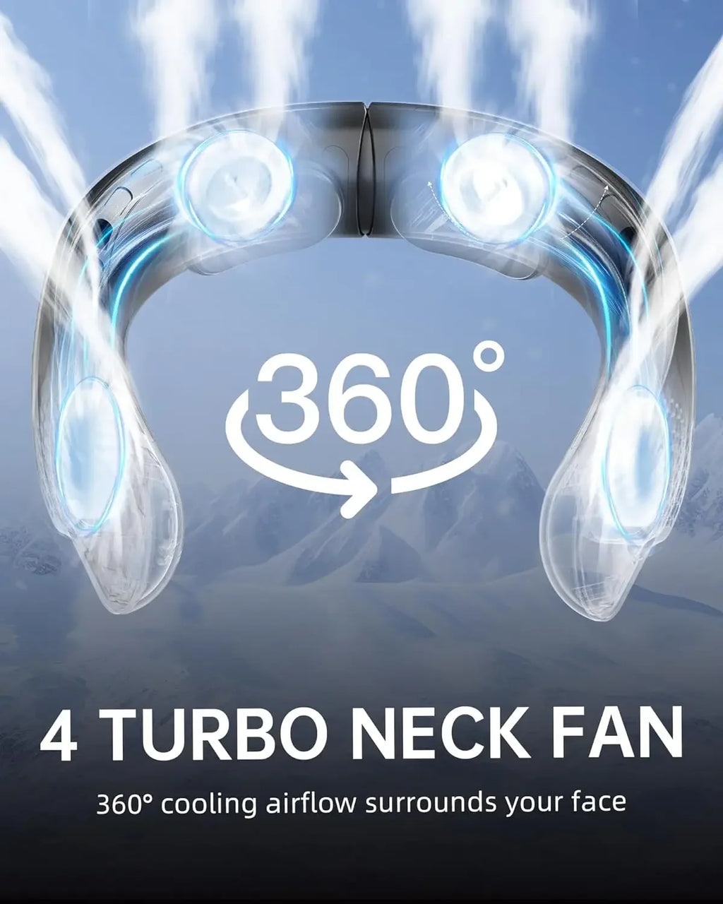 S8 Neck Fan 4 core motors Cooling Rechargeable Air Conditioning Fans Air Cooler 4000mAh Air Conditioner 3 Speed For Sports