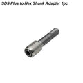 SDS Plus Convert To 1/4 Hex Shank Adapter Hexagonal Converter Electric Hammer Power Screwdriver Bit Holder Socket Impact Driver