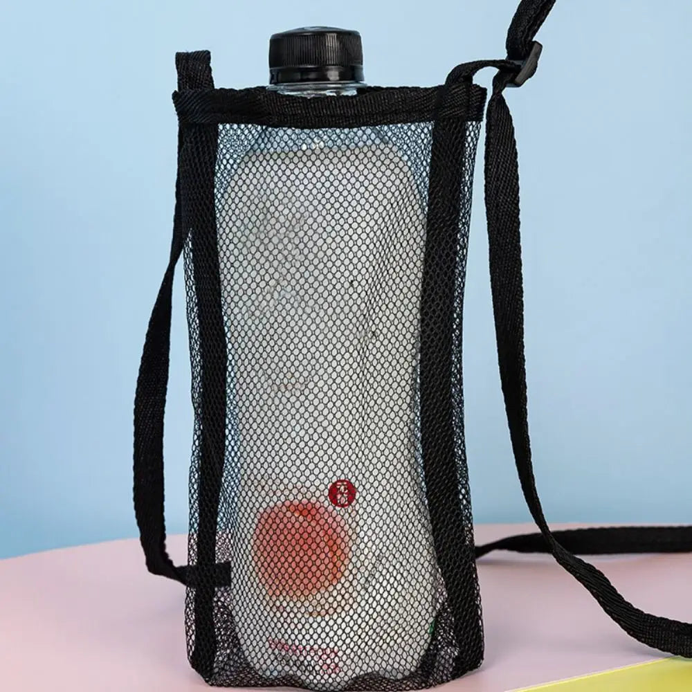 Outdoor Sport Water Bottle Cover Sport Camping Accessories Cup Sleeve Mesh Cup Sleeve Pouch With Strap Cup Accessories