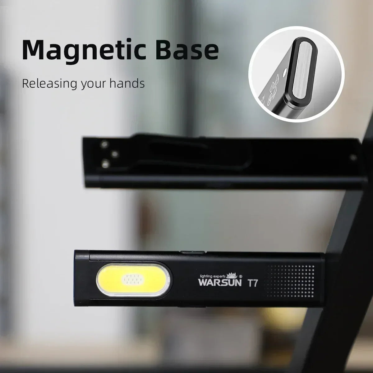 2025 New Warsun LED Keychain Flashlight USB-C Rechargeable Portable Mini Torch Light Pocket Lantern Flood Work Light With Magnet