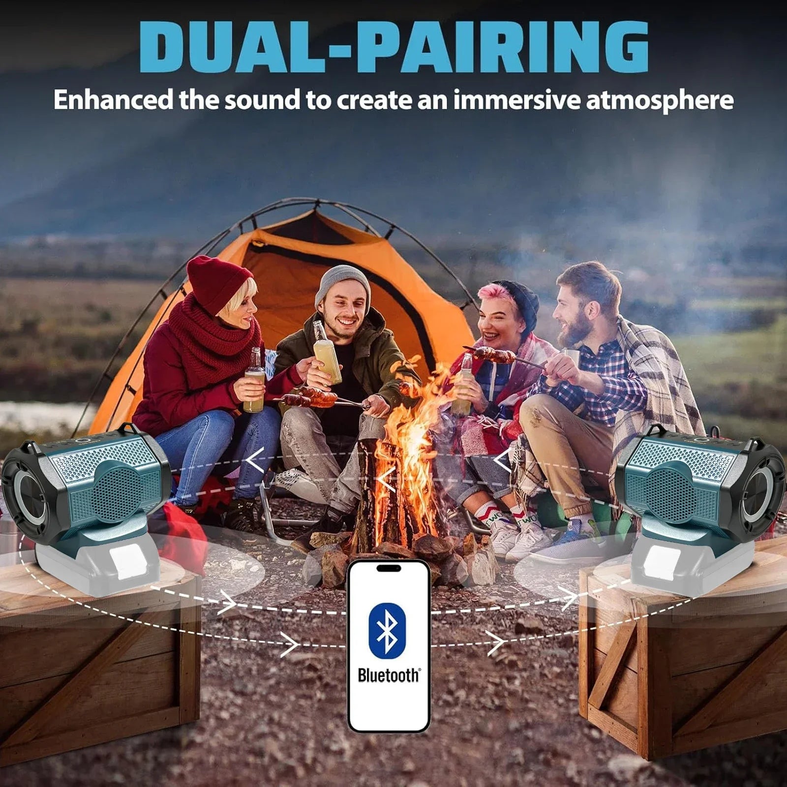 Makita Bluetooth Speaker For 18V 20V Battery USE USB Type-C Port Charge Player Loudspeaker Amplifier