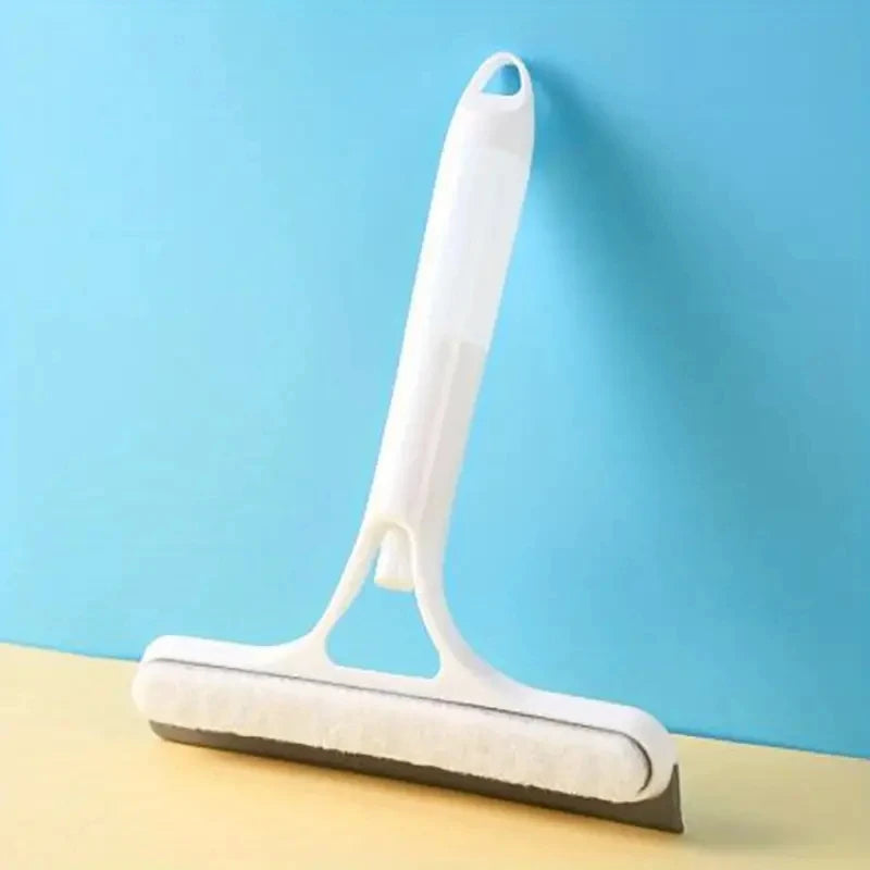 WHITE Color 3-in-1 Glass Cleaning Squeegee With Built-In Spray Bottle