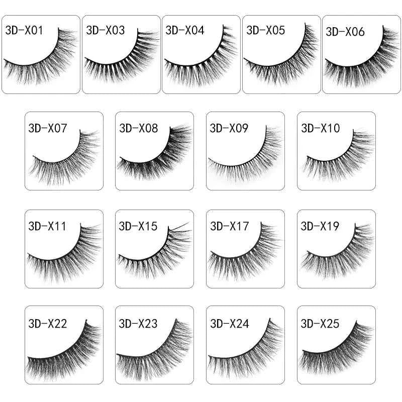 SHIDISHANGPIN 3 pairs 27 styles 3D Faux Mink Hair Soft False Eyelashes Fluffy Wispy Thick Fake Lash Handmade Eyelash Eye Makeup
