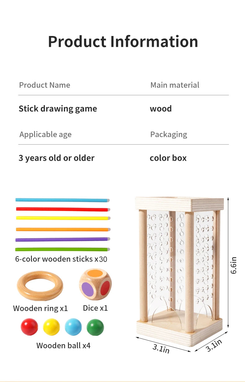 Parent child interactive wooden stick children's two person battle spatial thinking training puzzle toy
