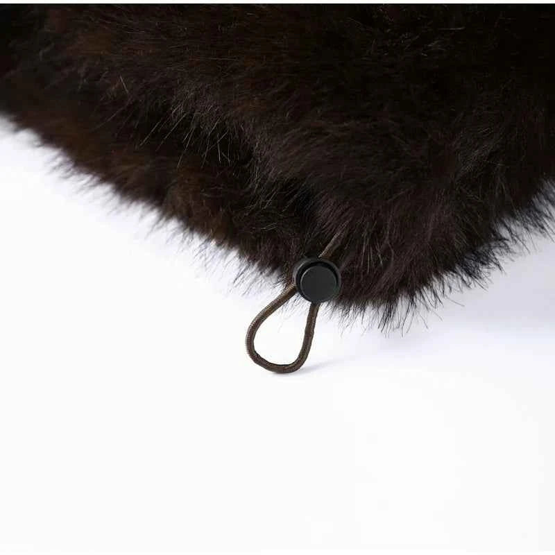 Women Solid Faux Fur Hooded Pullover Casual Full Sleeve Warm Loose Thick Tops Lady New Daily Chic Elegant Winter Outwear 2025