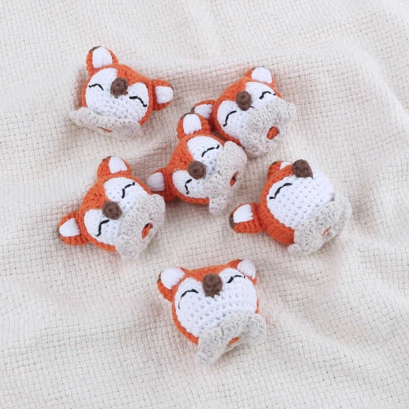 Crochet Animal Baby Pacifier Clip Accessories Handmade Knitted Bunny Teether Beads Newborn Nipple Clip Dummy Soother Holder Toy