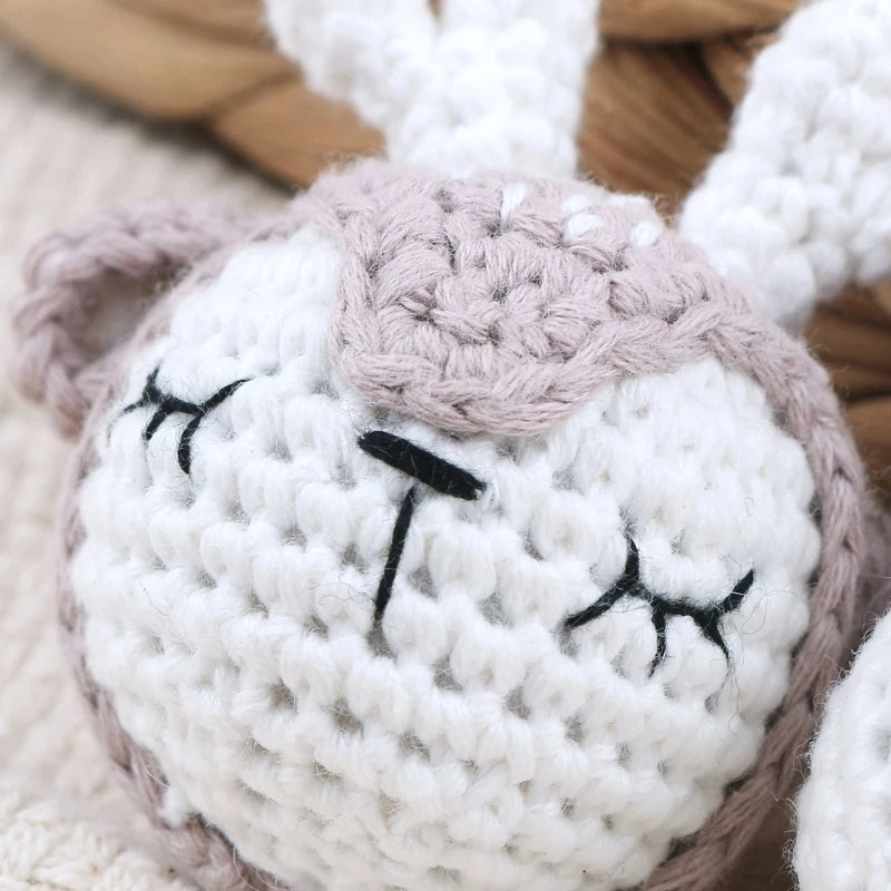Crochet Animal Baby Pacifier Clip Accessories Handmade Knitted Bunny Teether Beads Newborn Nipple Clip Dummy Soother Holder Toy
