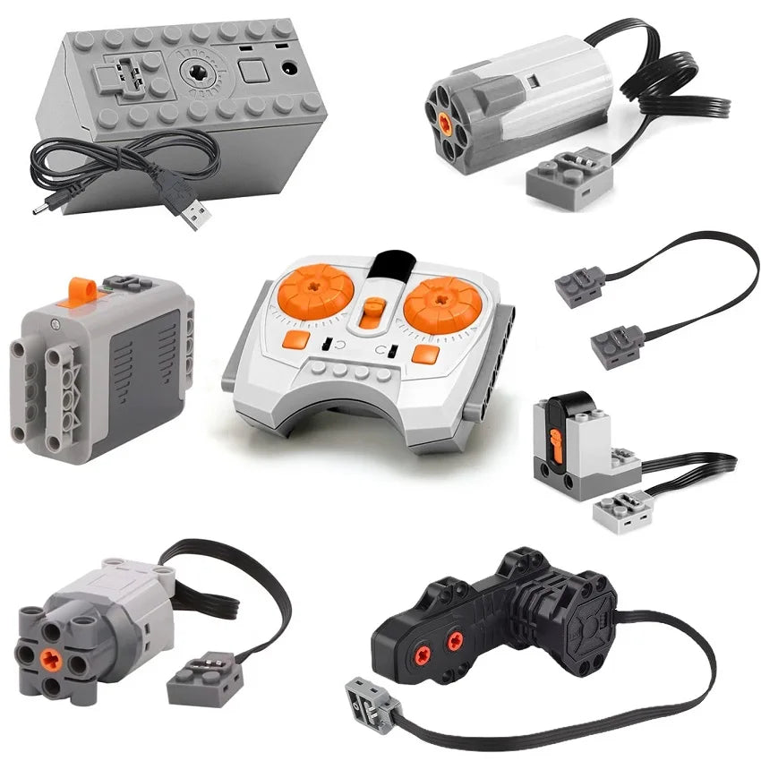 Power Functions Technical Parts Building Blocks Moc Motor PF Model Technik Servo RC Car Train Construction Bricks 8882 8883 4 5
