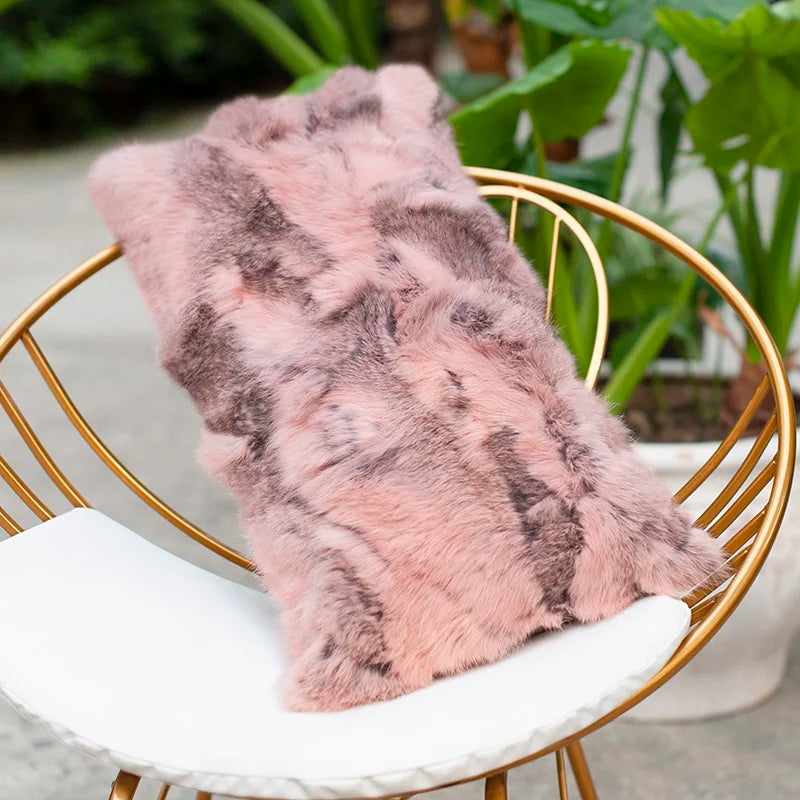 Soft and Warm Real Rabbit Fur Patchwork Pillow Case, Free Shipping, CX-D-17, Free Shipping