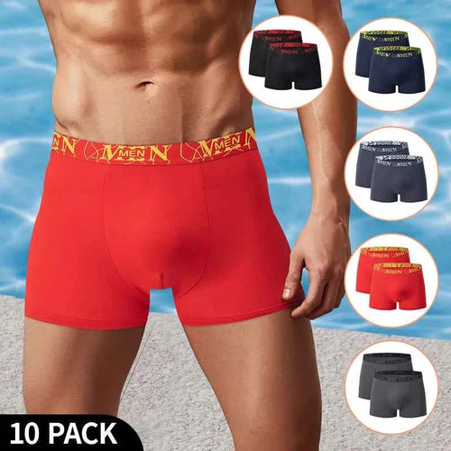 5 /10 Pack Men's Black Gold Printed Boxer Underwear Comfortable And Versatile Plus Size Sexy Young Men's Leisure Sports Beach sh