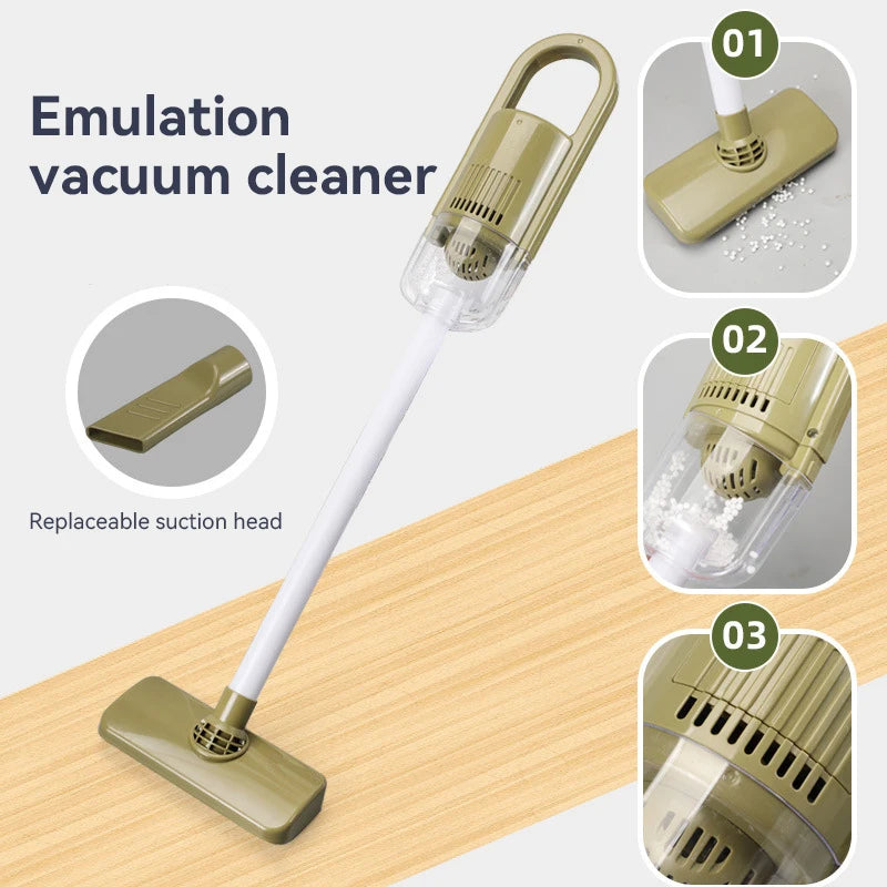 Kids Simulated Life Cleaning Toys Children's Pretend Play Cleaning Set and Sanitation Simulation Broom Vacuum Cleaner Tool Toy