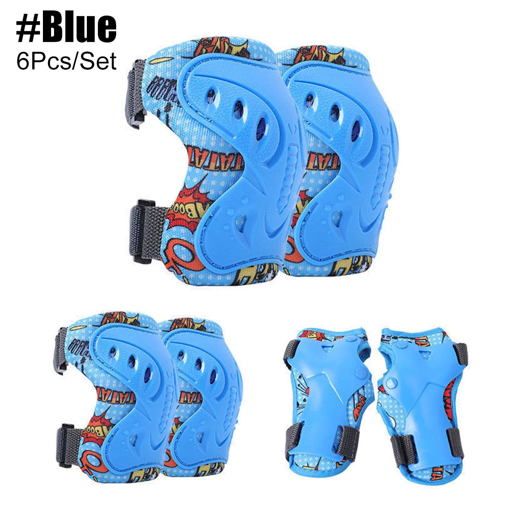 Kids Protective Gear Set - Knee & Elbow Pads & Wrist Guards for Ages 3-12 | Adjustable Safety Pads for Skateboarding, Cycling