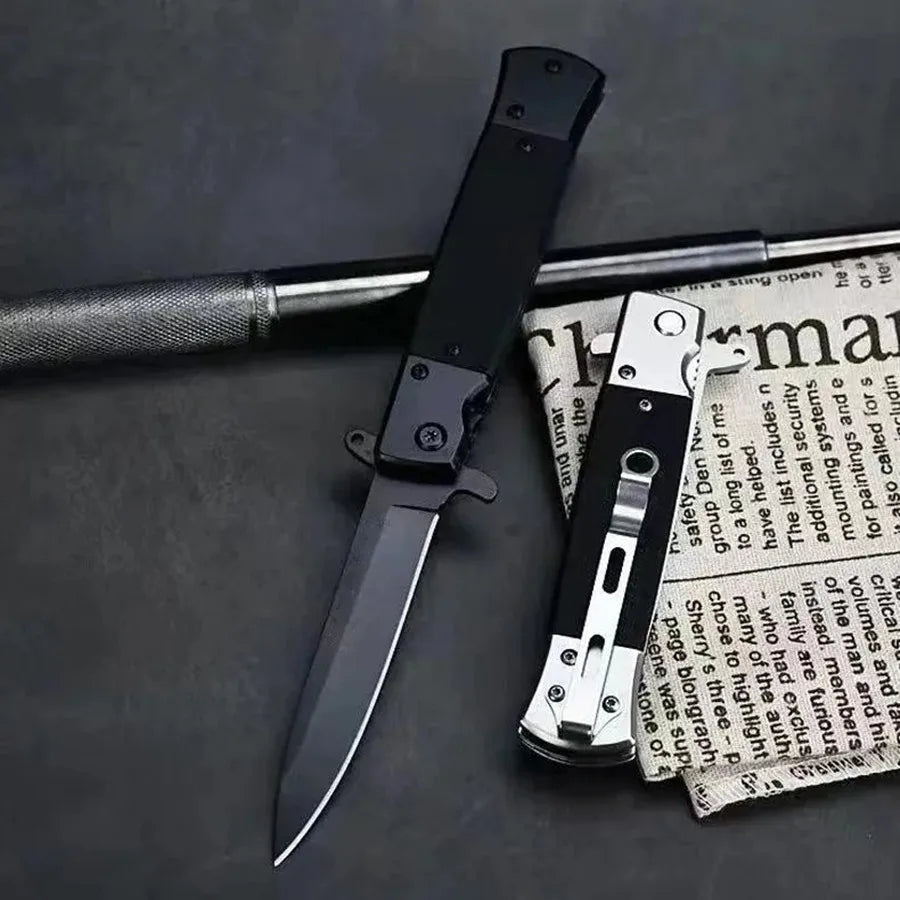 Portable sharp folding knife for outdoor use, stainless steel high-hardness tactical knife for the wild, self-defense knife