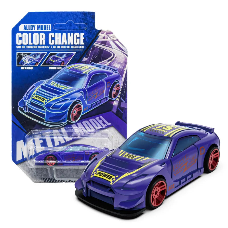 1:64 Temperature Sensitive Color Changing Magic Car Inertia Pull Back Alloy Racing Cars Crash-Resistant Toys Boy Birthday Gift