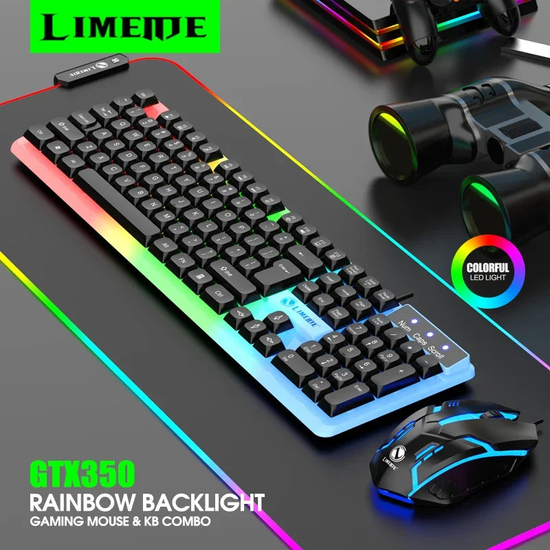 Wired Gaming Keyboard And Mouse Combo With LED Backlight