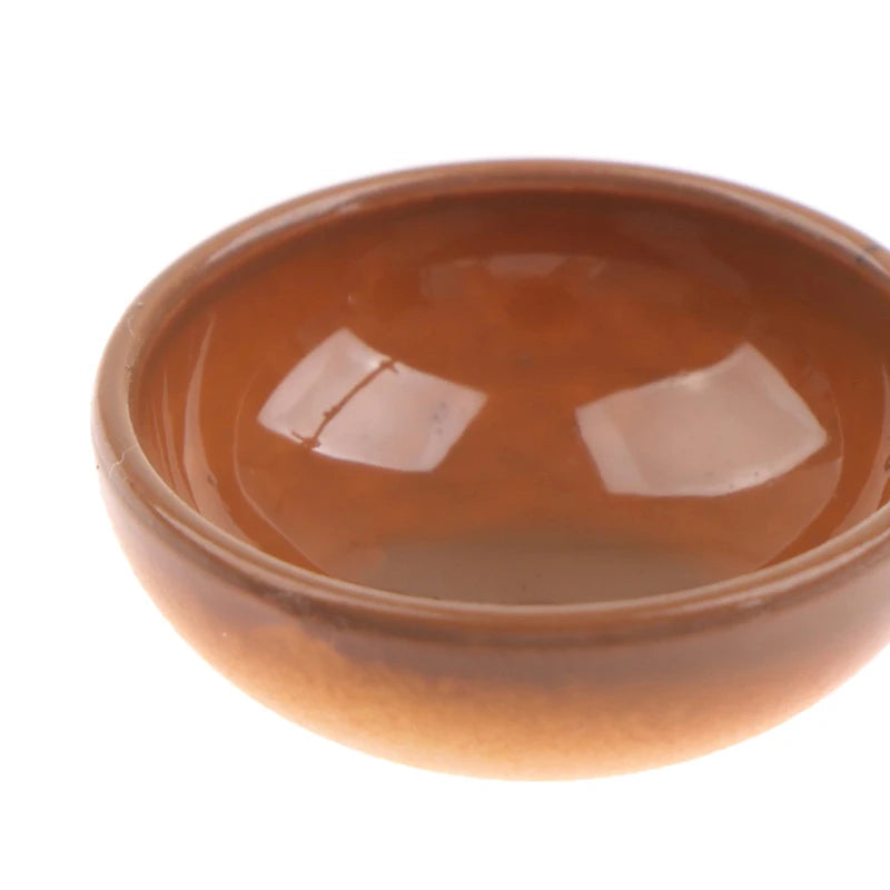 10pcs Dollhouse Miniature Bowl Dish Round Rice Bowl Tableware Dollhouse Kitchen Dining Accessory Resin Play House Toys