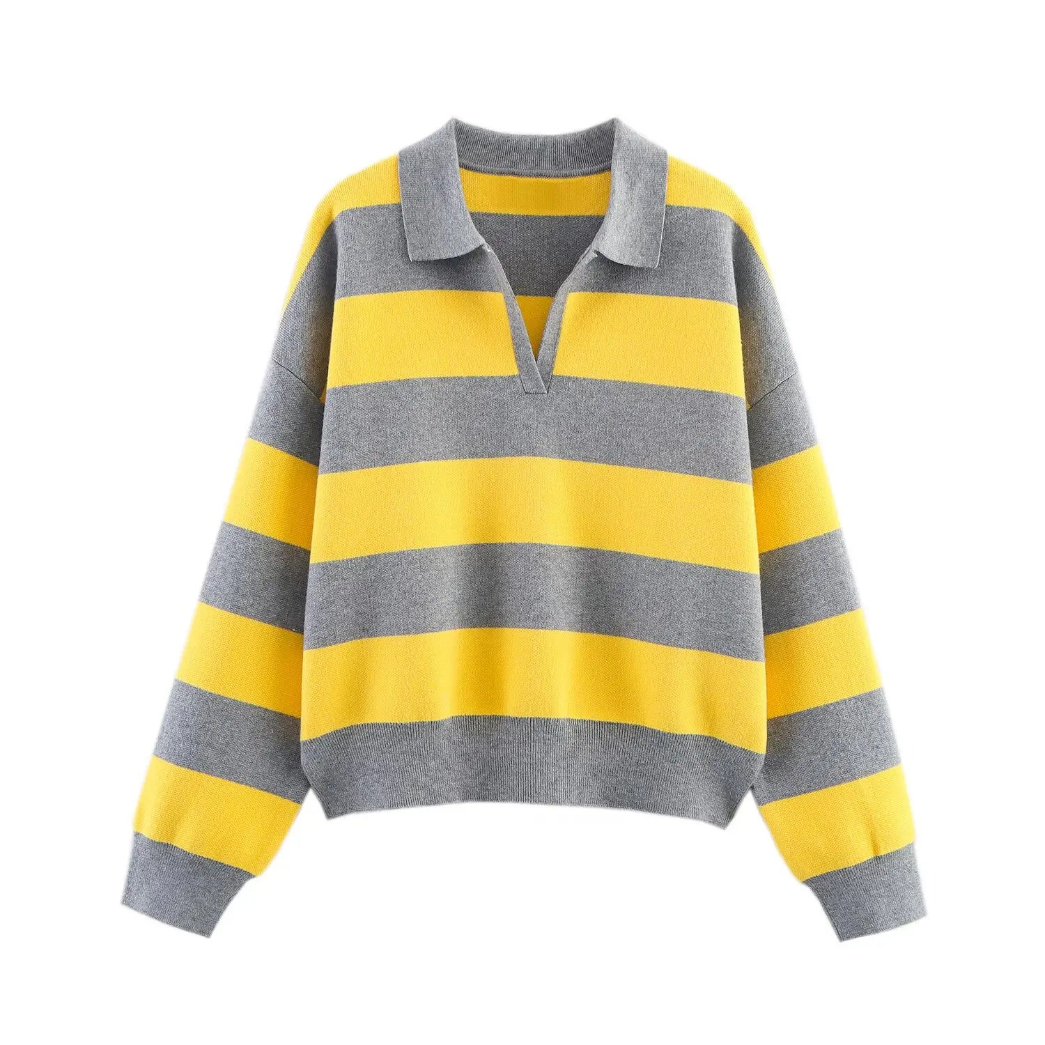 Nlzgmsj 2025  Autumn High Street Chic Women Striped Knitted  Sweaters Women Full Sleeve Vintage Style Tops