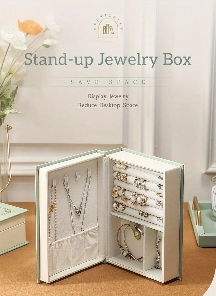 Glamorous Magnetic Jewelry Organizer Chic Diary Shaped Box for Bracelets Necklaces Rings Secure Elegant Storage