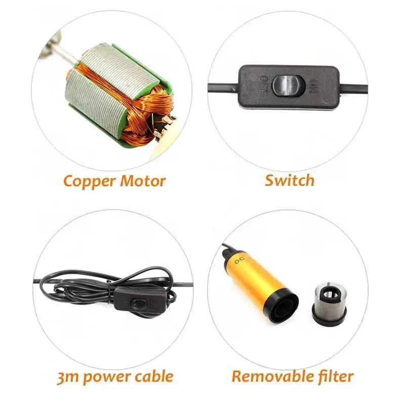 51MM 38MM Car Electric Oil Pump 12V 24V For Pumping Diesel Oil Water Submersible Aluminum Alloy Shell Fuel Transfer Pump