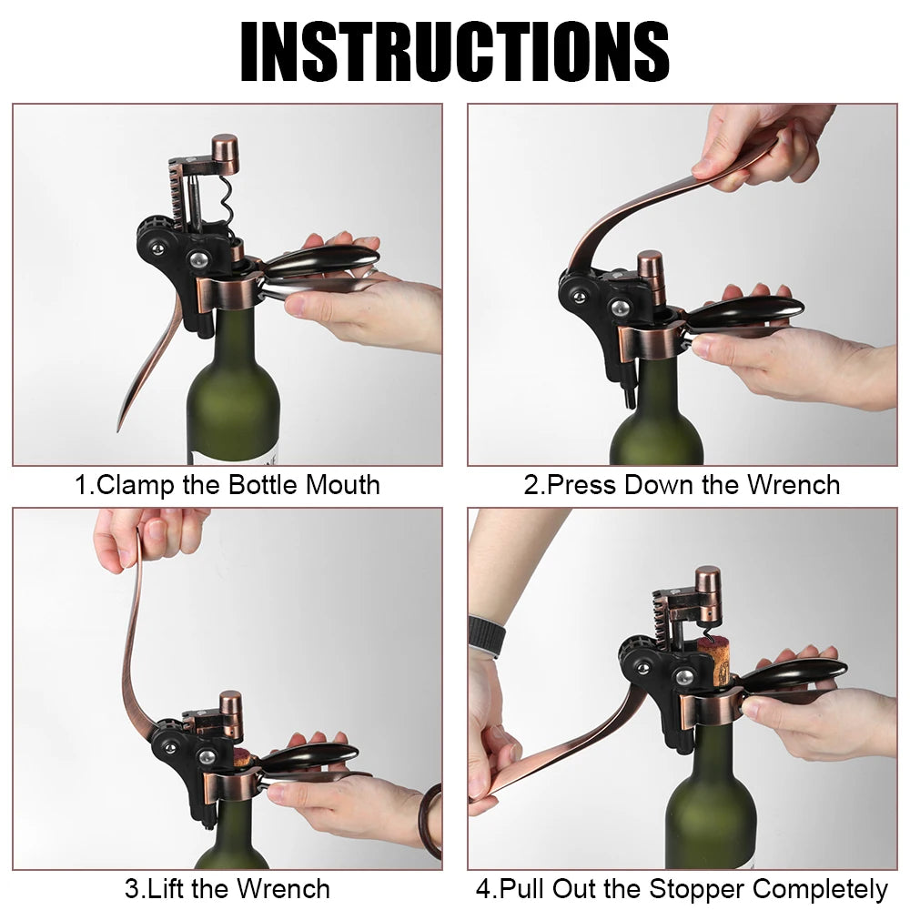 Bar Lever Corkscrew Zinc Alloy Barware Rabbit-Shaped Wine Opener Bottle Opener