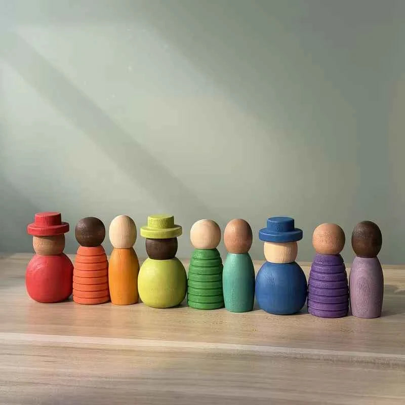 A set of colorful figurine ornaments, model house accessories, suitable for decoration in rooms or living rooms.