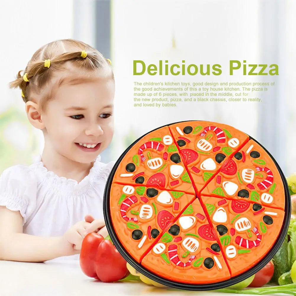 Kids Simulation Food Kitchen Toy Pretend Play Pizza with Cutter Children Interactive Toys Birthday Gifts for Boys And Girls