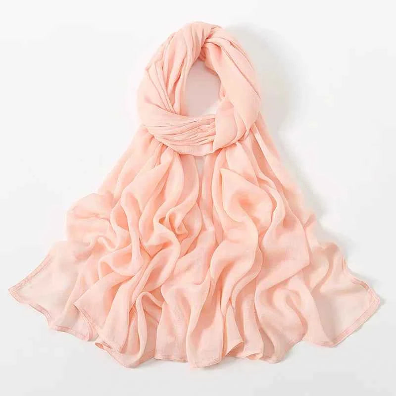 New Muslim Hijabs for Women Scarf Thin Plain Shawls Femme Musulman Soft Viscose Rayon Headscarf Islamic Turban Headband 190x85cm