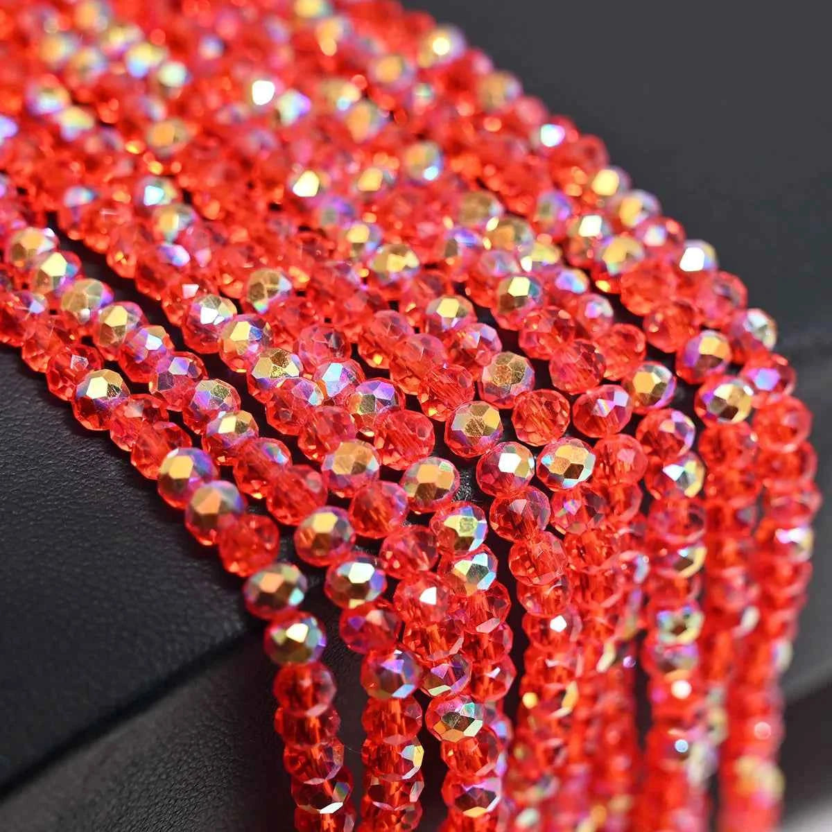1 Strand 4MM Artificial Crystal Glass Beads Round AB Clear Faceted Loose Spacer Bead for Jewelry Making DIY Bracelet Necklace