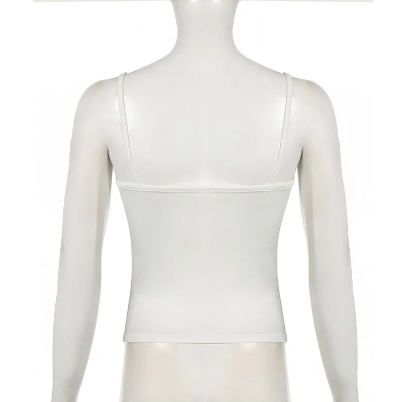 Women's Basic Solid Summer Camisole Sleeveless Spaghetti Strap Harajuku Style Y2K Vintage Cropped Top Casual All-match