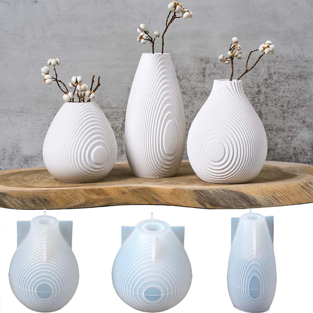 Nordic Ripples Vase Silicone Mold DIY Home Decor Ornaments Crafts Making Plaster Resin Flowerpot Casting Molds Home Decor