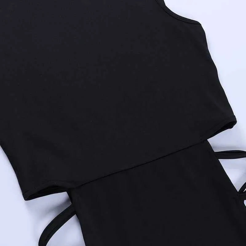 New Elegant Black Sleeveless Bandage Sexy Dress for Women Club Party Backless Tank Dresses Skinny Fashion Summer