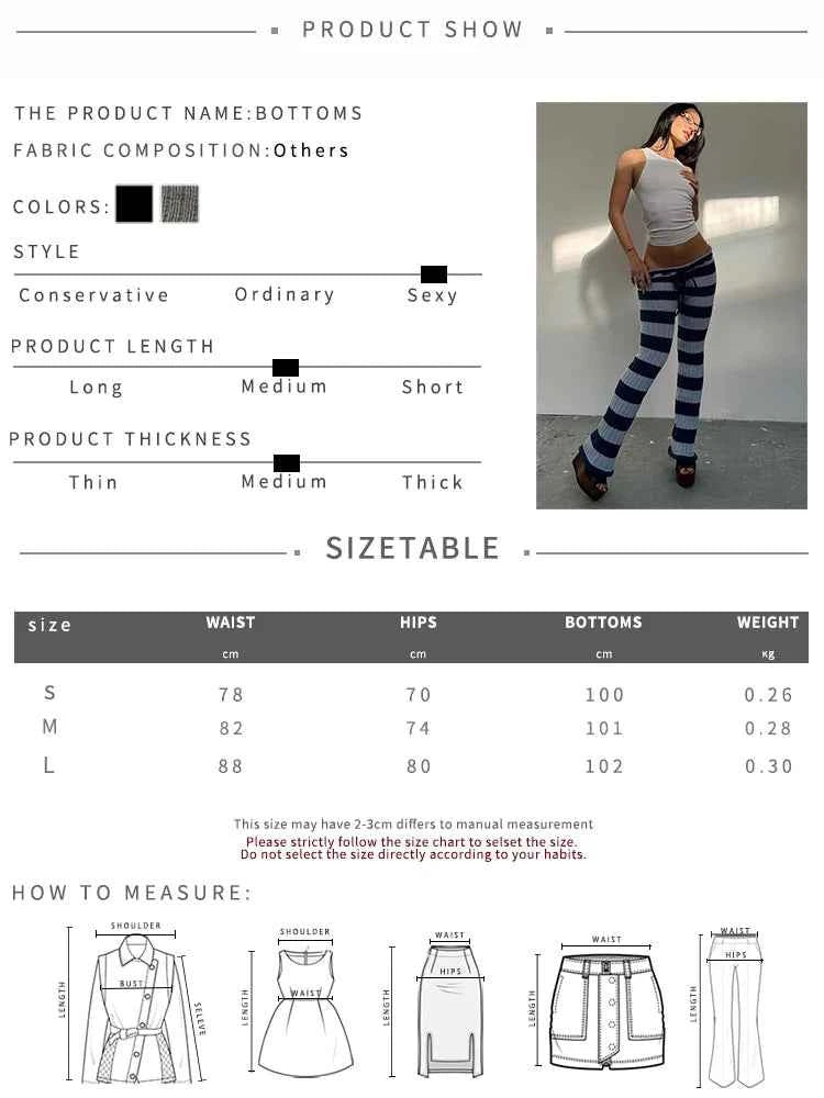 Kliou Stripe Patchwork Long Pants Woman Autumn Trend Crochet Shirring Elastic High Waist Skinny Peach Hip Street Style Bottoms