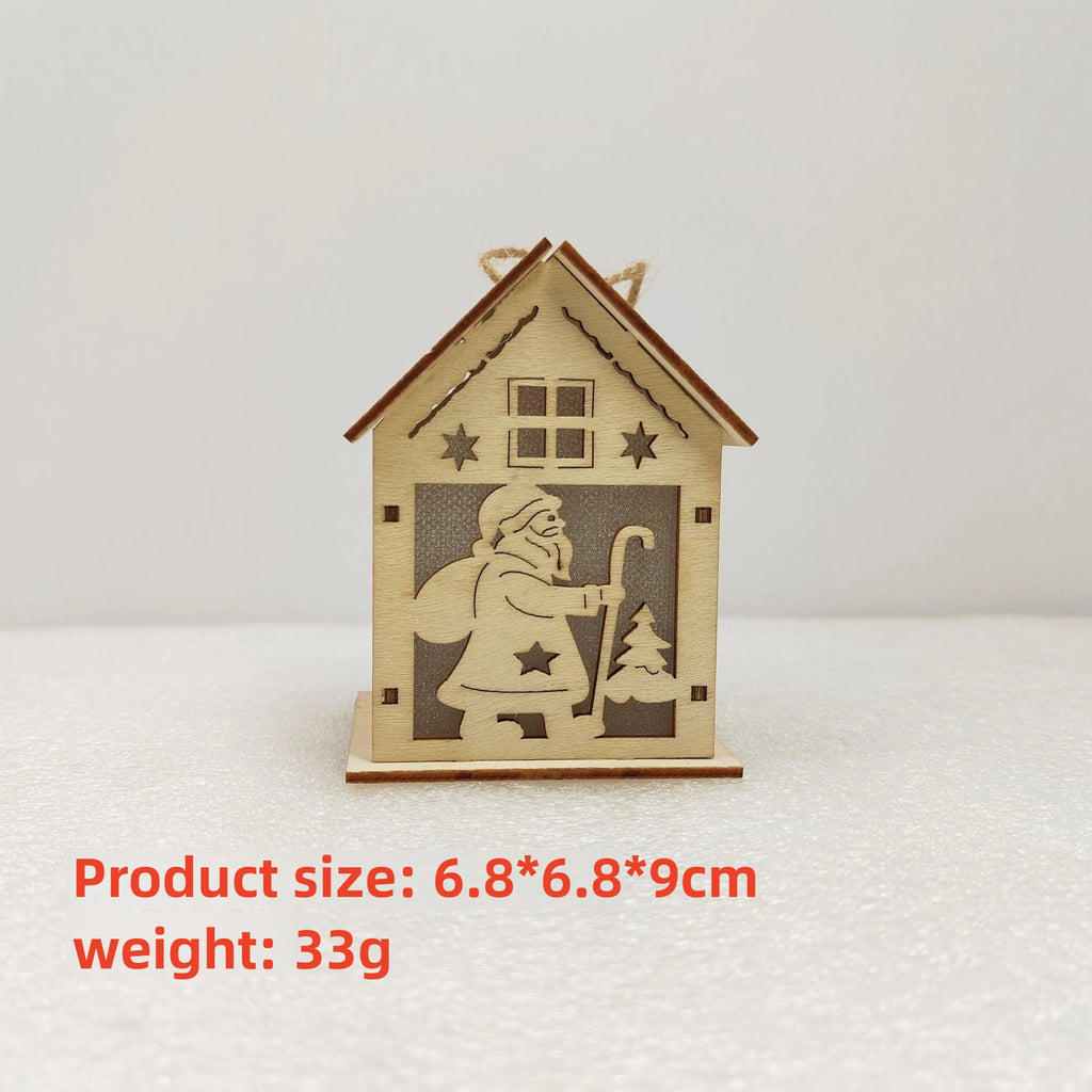 New Holiday Wooden Decorations for Christmas Houses, Wooden Cabin Ornaments, Handmade Wooden Crafts, Christmas Ornaments
