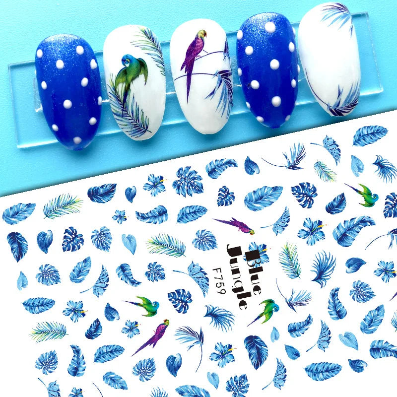 3D Dandelion Peach Blossom Maple Leaf Nail Sticker Nail Art Decoration Color Flower Nail Decal Nail Art Supplies Nail Parts