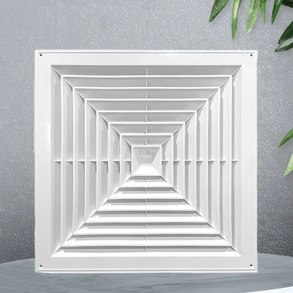 New Plastic Air Vent Grille With Flaps Square Duct Heating Vents Silent Operation White Exhaust Fan Cover Ceiling Mount