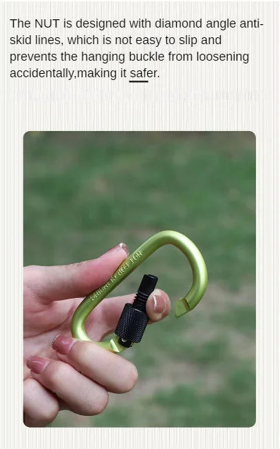 1pcs D Shape Hook Escape Supplies Carabiner Fast Hanging Nut Buckle Rock Outdoor Survival Gear Camp Mountaineering Ring Hook