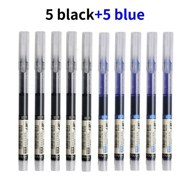 3-102Pcs/set High Quality Needle Type Gel Pens Straight Liquid Ballpoint Pen Kawaii Stationery School Office Supplies Writing