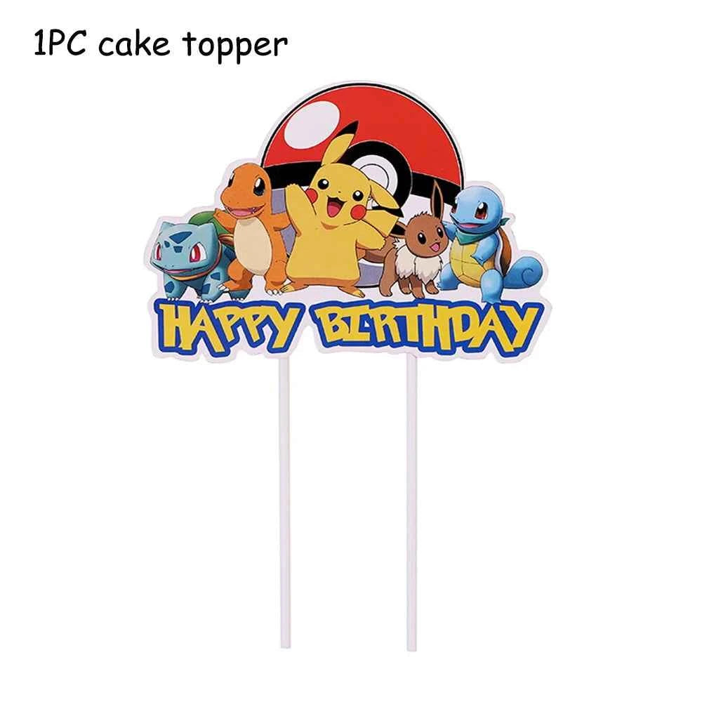 Pokemons Party Birthday Decoration Happy Pikachu Theme Tableware Cups Plates Balloons Banner Supplies Kids Favors Baby Shower