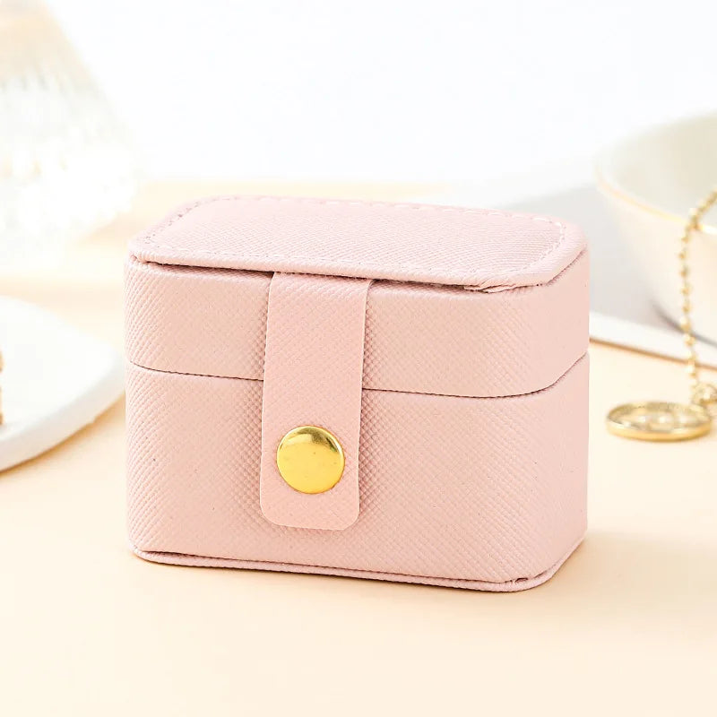 Leather Mini Jewelry Box, Portable Travel Earring Storage Rack, Ring Display Storage Box Jewelry Display Stand Jewelry Organizer