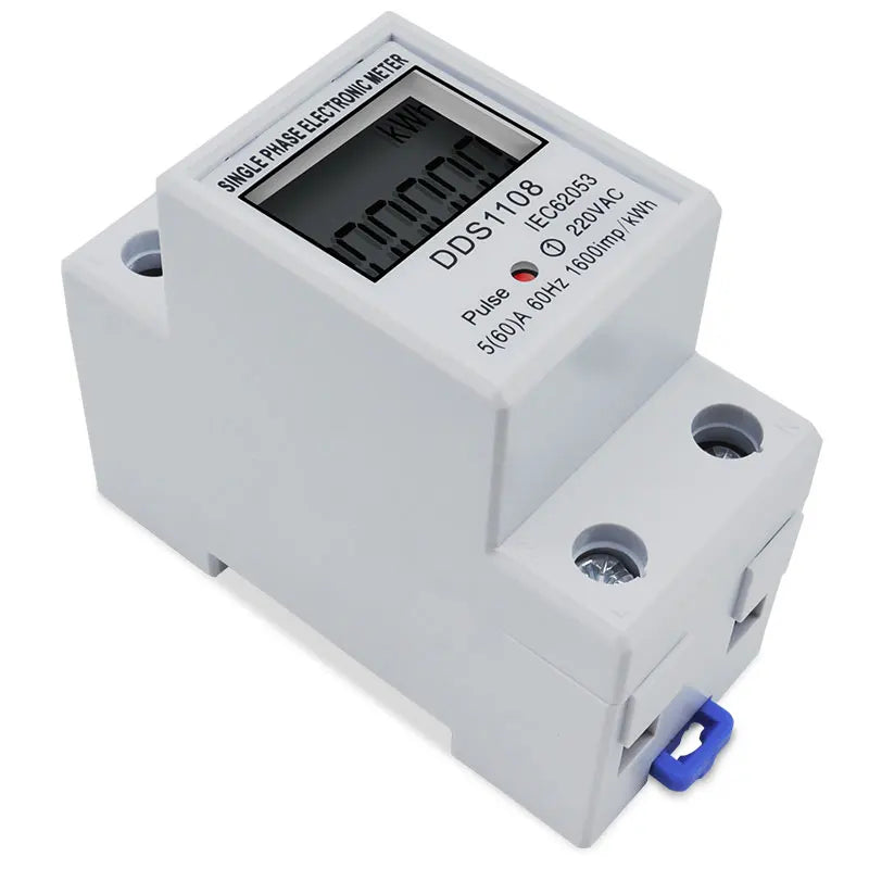 LCD Digital Display Power Consumption Meter Single Phase Energy Meter Watt Wattmeter kWh 230V AC 50Hz 60A Electric Din Rail