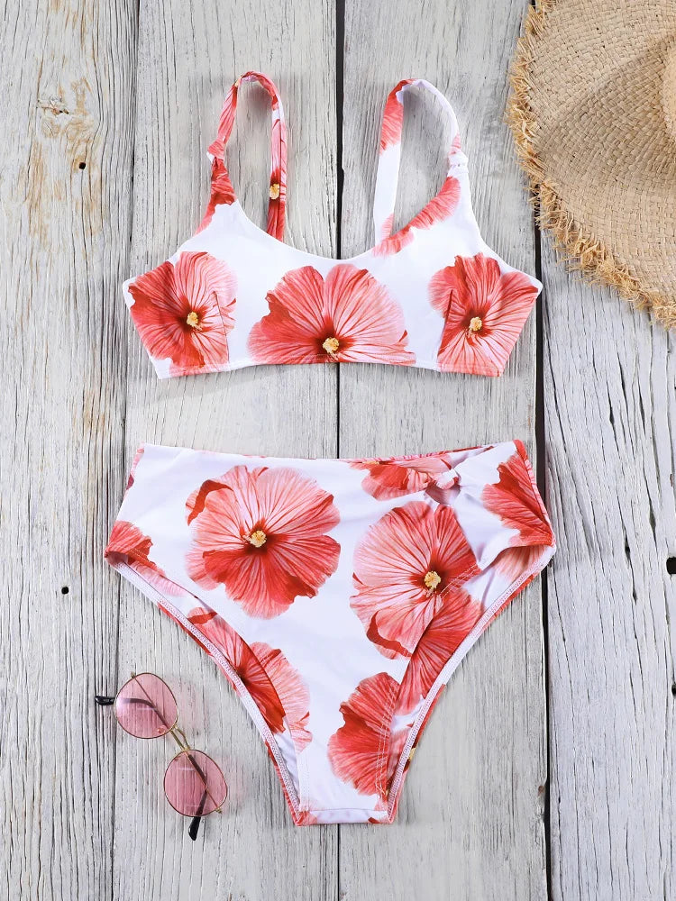 Miyouj Women's Bikini Set Push Up Bathwear 2026 Biquinis Female Swimsuits Print Two-Piece Set High Waist Bathsuits Sexy Swimwear