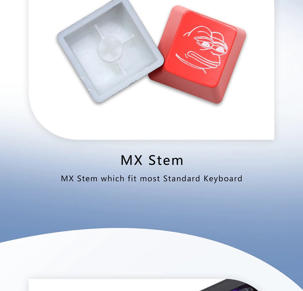Novelty Shine Through Keycaps ABS Etched back lit black red r1 ESC Sad Frog THX meme Internet Trends