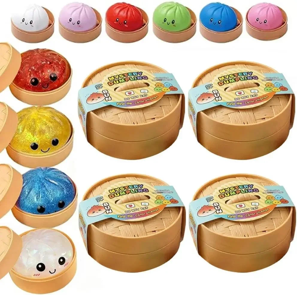Glitter Dumpling Mystery Box: 10 Colors Random Stress Balls, Aesthetic Desktop Sensory Toy, Creative Office Fidget Gift