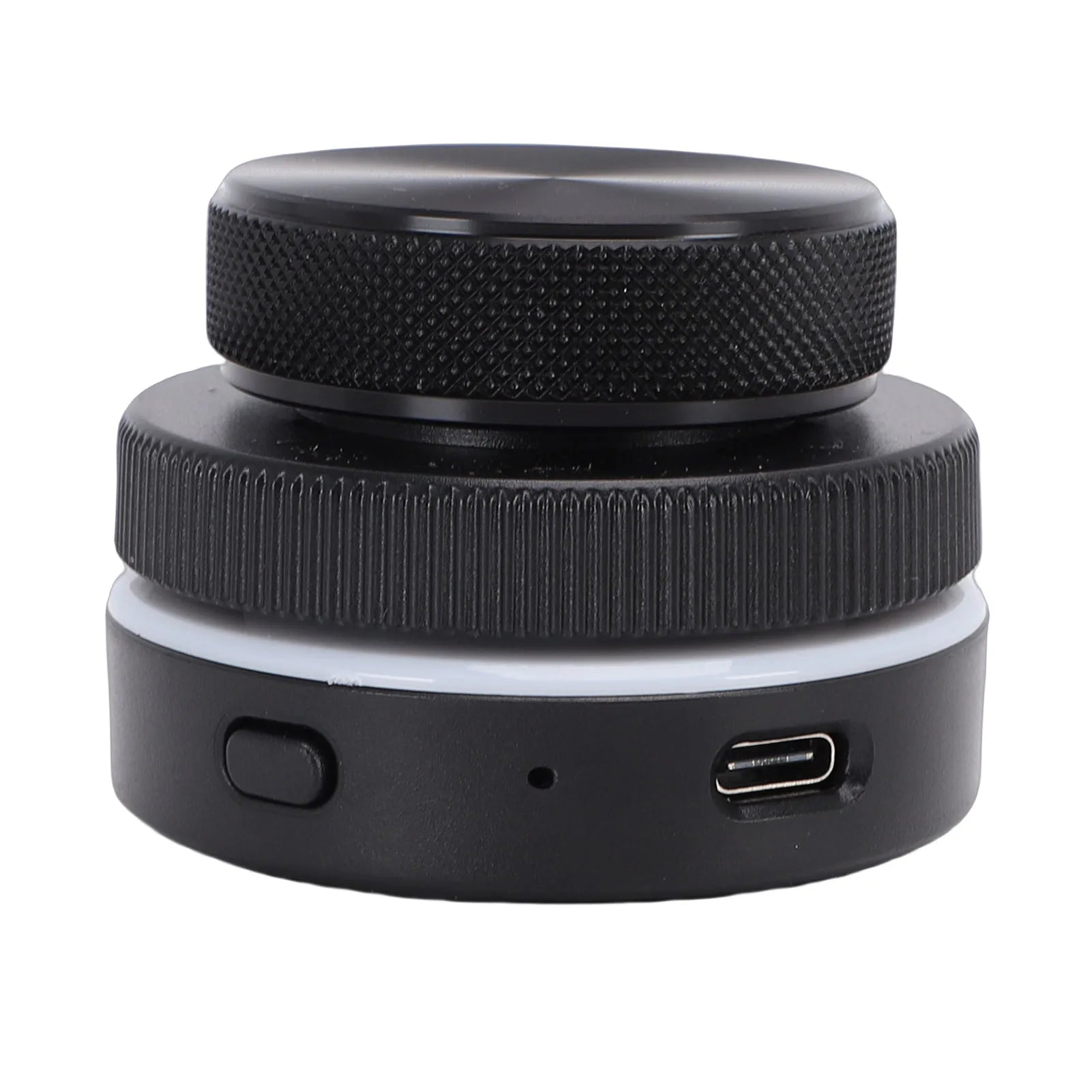【New】Custom Rotary Knob with RGB Light Dual Knobs Page Turning Volume Controller 2.4G BT USB Support for Windows Black