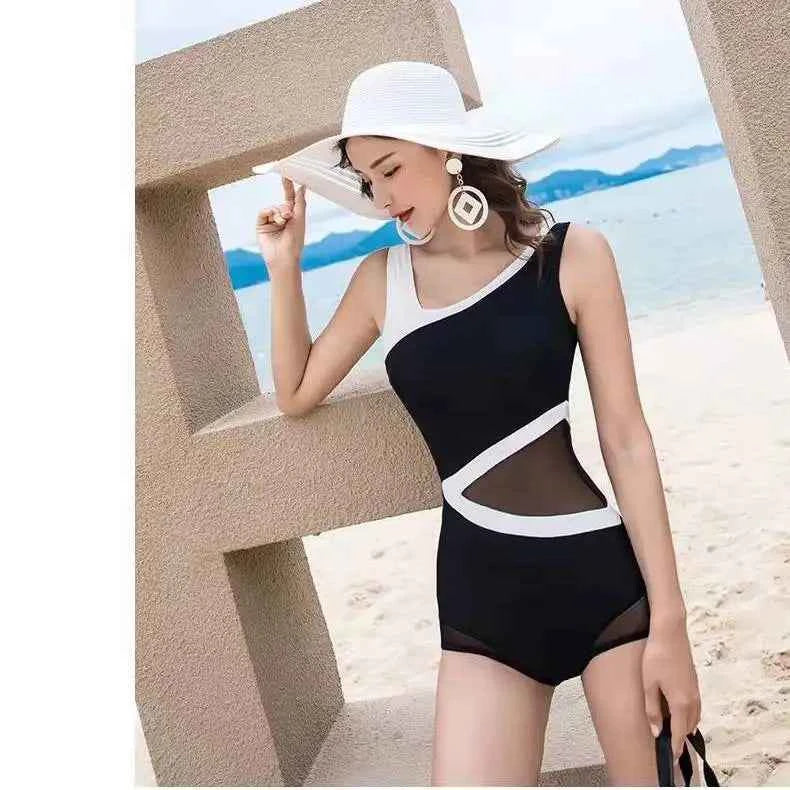 Summer 2025 New Conservative Professional Sports Belly-covering and Slimming Ins Style Hot Spring Fashion One-piece Swimsuit