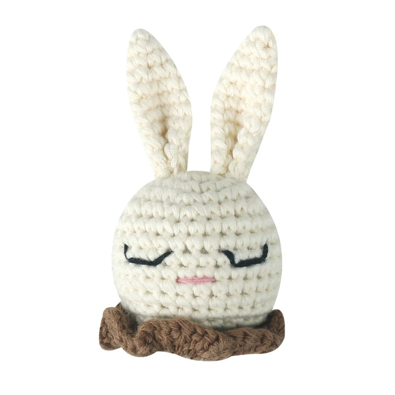 Crochet Animal Baby Pacifier Clip Accessories Handmade Knitted Bunny Teether Beads Newborn Nipple Clip Dummy Soother Holder Toy