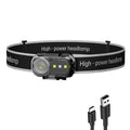 Powerful LED Induction Headlamp 5 Lighting Modes Type-C Charge Head Flashlight Outdoor Waterproof Camping Fishing Headlight