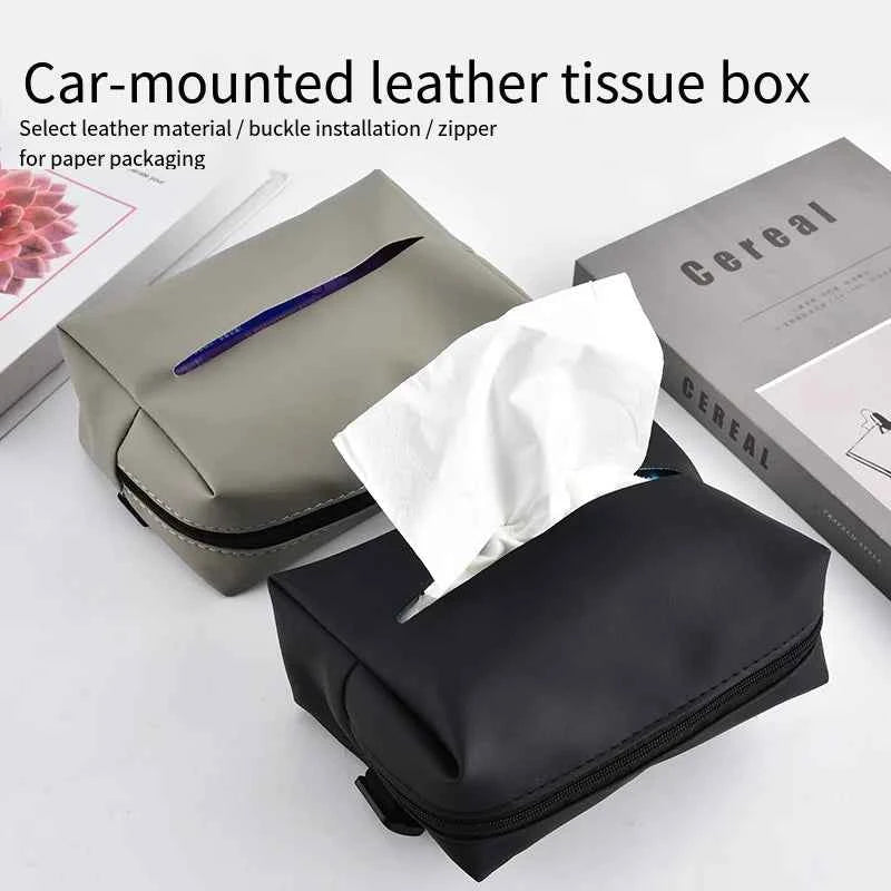 Car interior tissue box car armrest box tissue box car interior bag drawstring paper bag napkins minimalist car rear seat back
