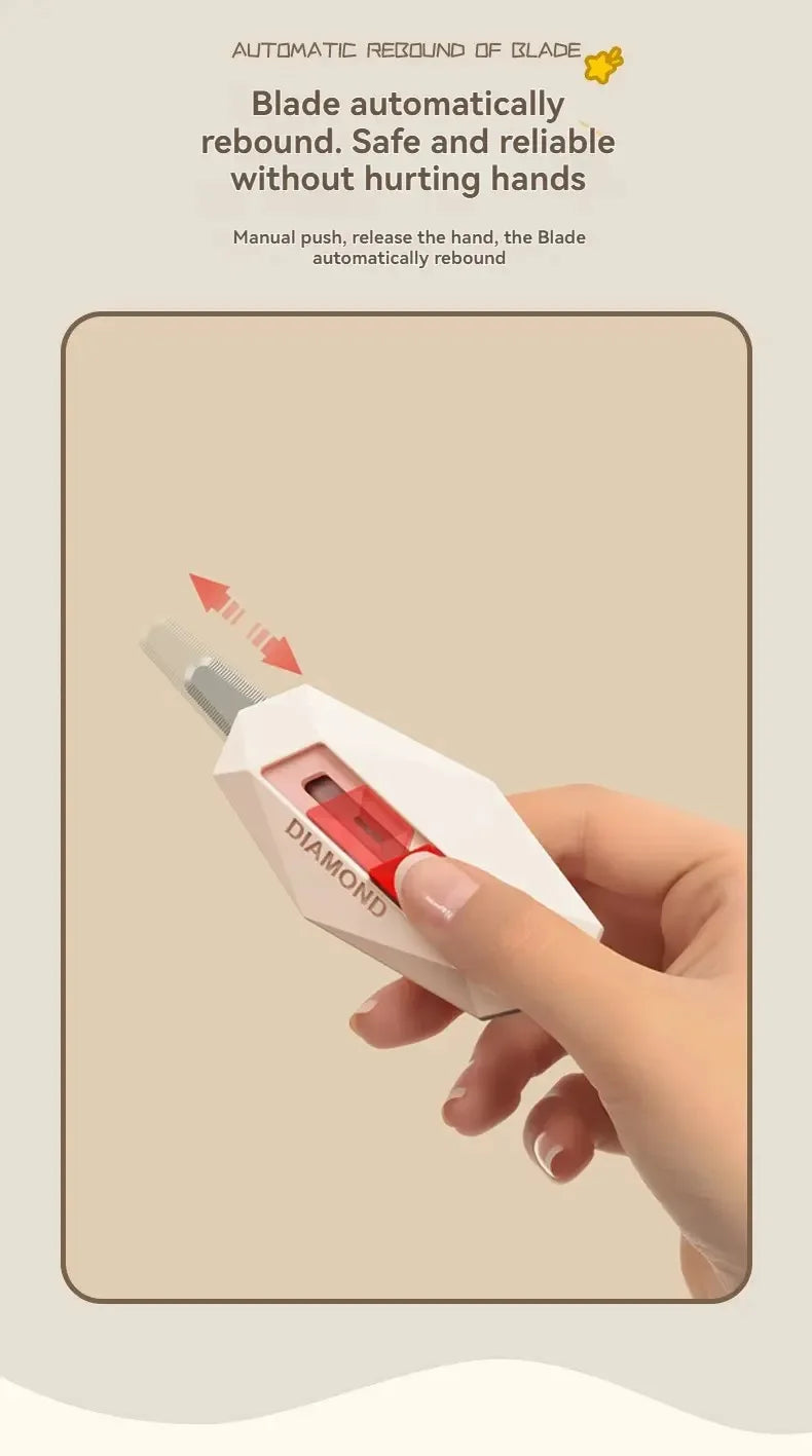 Diamond Design Unbox Knife Safety Round Head Cutter Magnetic Carton Box Cutter for Opening Package Letter Utility Knife